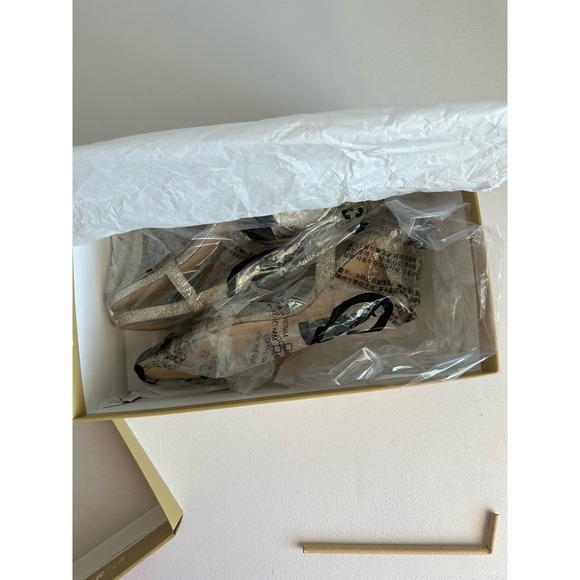 Women's Michael Kors Glitter Leather Jaida Pump Pale Gold Sz 6M FLOOR SAMPLE - Picture 7 of 9